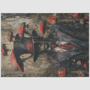 Decoupage Whimsical Afbeelding Man Suit Paddestoel Tissuepapier