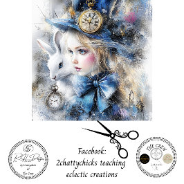 Decoupage Whimsical Alice Adventure & Rabbit  Tissuepapier