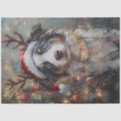Decoupage Whimsical Australian Shepard Kerstmis Tissuepapier (Voorkant)