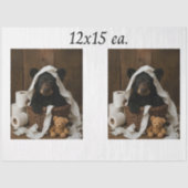 Decoupage Whimsical Bear Cub Toilet Paper Bathroom Tissuepapier (Voorkant)