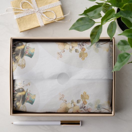 Decoupage Whimsical Bee 12" Rounds 4" Coasters Tissuepapier (Geschenk)