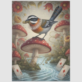 Decoupage Whimsical Bird Seidenpapier Tissuepapier
