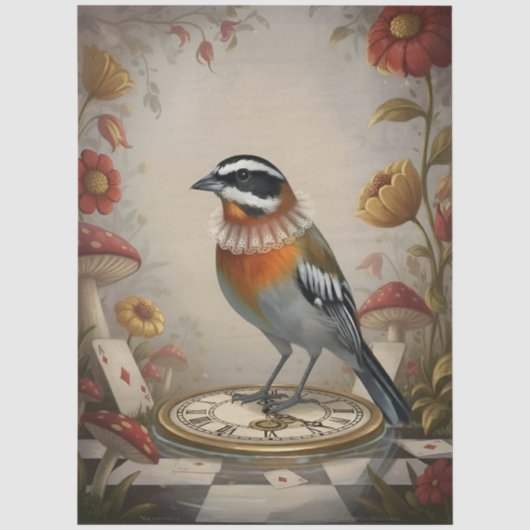 Decoupage Whimsical Bird Seidenpapier Tissuepapier (Voorkant)