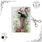Decoupage Whimsical Black Cat Stiletto's Catwalk  Tissuepapier