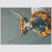 Decoupage Whimsical Blue Cracked Highland Koe Tissuepapier (Voorkant)