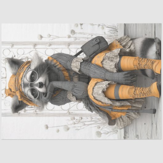 Decoupage Whimsical Boho Fox  Kleding Tissuepapier (Voorkant)