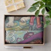 Decoupage Whimsical Boho Lady & Standaard Poedel Tissuepapier (Geschenk)