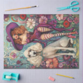 Decoupage Whimsical Boho Lady & Standaard Poedel Tissuepapier (Craft)