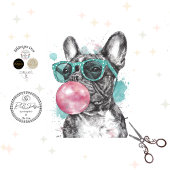 Decoupage Whimsical Bubble Gum Bulldog Tissuepapier
