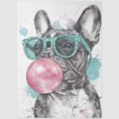 Decoupage Whimsical Bubble Gum Bulldoghond Tissuepapier (Voorkant)