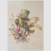Decoupage Whimsical Bumblebee in Top Hat  Tissuepapier (Voorkant)