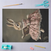 Decoupage Whimsical Bunny Girl Leesboek op Log Tissuepapier (Craft)