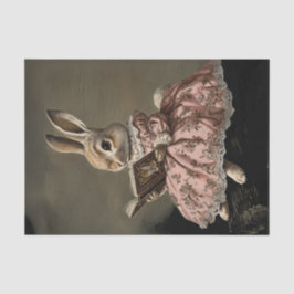 Decoupage Whimsical Bunny Girl Leesboek op Log Tissuepapier