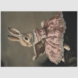 Decoupage Whimsical Bunny Girl Leesboek op Log Tissuepapier
