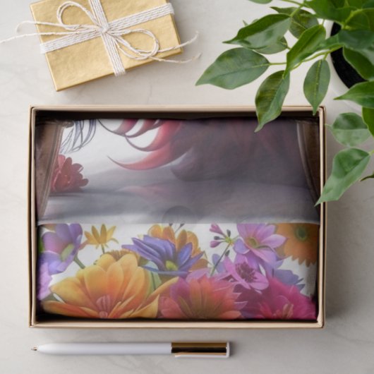 Decoupage Whimsical Cat Blossom Whiskers Tissuepapier (Geschenk)