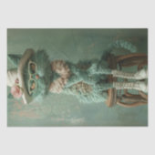 Decoupage Whimsical Cat Rustin Stool  Tissuepapier (Voorkant)