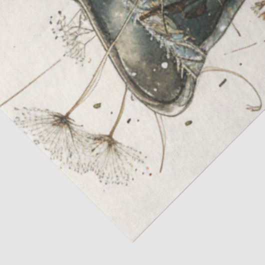 Decoupage Whimsical Cats &  Boot Flowers Tissuepapier (Detail)