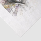 Decoupage Whimsical Cats Past op 8 x 10 Canvas Tissuepapier (Detail)