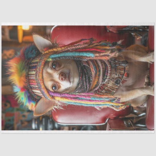 Decoupage Whimsical Chihuahua Patchwork bij Salon Tissuepapier (Voorkant)