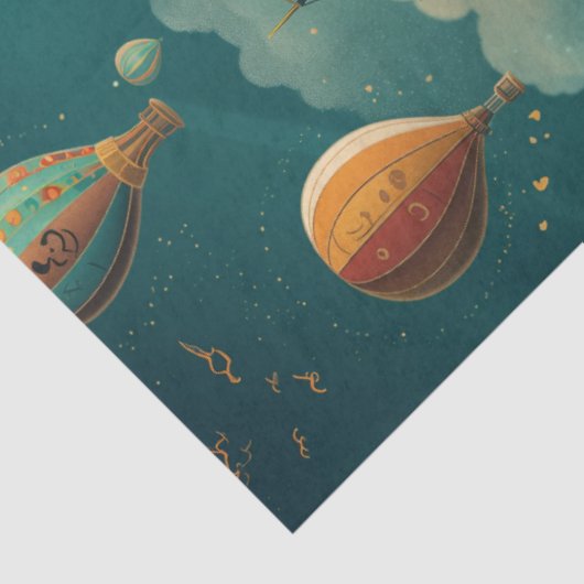 Decoupage Whimsical Child Cloud Learning School Tissuepapier (Detail)