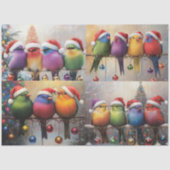 Decoupage Whimsical Christmas Birds Scrapbooking Tissuepapier (Voorkant)