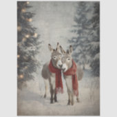 Decoupage Whimsical Christmas Donkeys Red Scarves Tissuepapier (Voorkant)