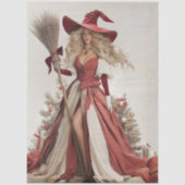 Decoupage Whimsical Christmas Witch  Tissuepapier (Voorkant)