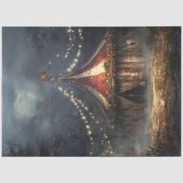 Decoupage Whimsical  Circus Tent bij nacht Tissuepapier