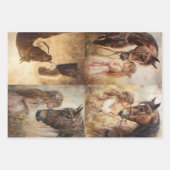 Decoupage Whimsical Collectie Horses & Swan Inpakpapier Vel (Voorkant)