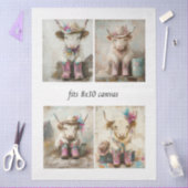Decoupage Whimsical Cowboy Highland Kalveren  Tissuepapier (Craft)
