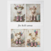 Decoupage Whimsical Cowboy Highland Kalveren