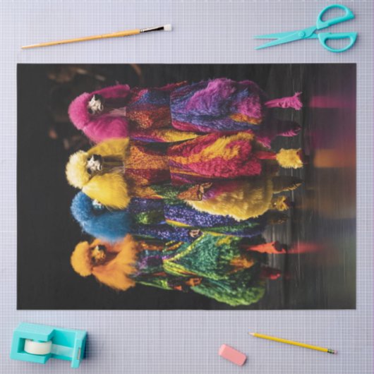 Decoupage Whimsical Coy's kleurrijke hoektanden Tissuepapier (Craft)