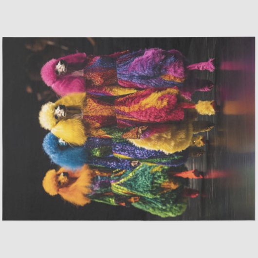 Decoupage Whimsical Coy's kleurrijke hoektanden Tissuepapier (Voorkant)