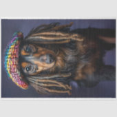 Decoupage Whimsical Dachshund met Dreadlocks Tissuepapier (Voorkant)