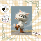 Decoupage Whimsical Dancing Cat  Tissuepapier