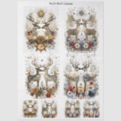 Decoupage Whimsical Deer Floral Wildlife Scrapbook Tissuepapier (Voorkant)