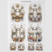 Decoupage Whimsical Deer Floral Wildlife Scrapbook Tissuepapier (Voorkant)