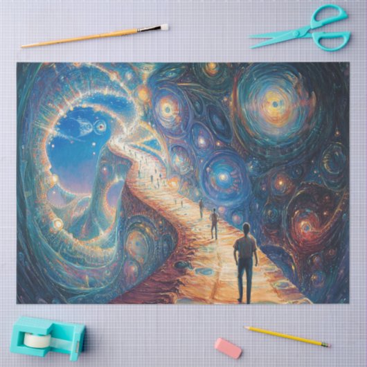 Decoupage Whimsical Dreamlike Galaxy Tissuepapier (Craft)