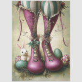Decoupage Whimsical Easter Striped Bunny Boots Tissuepapier (Voorkant)