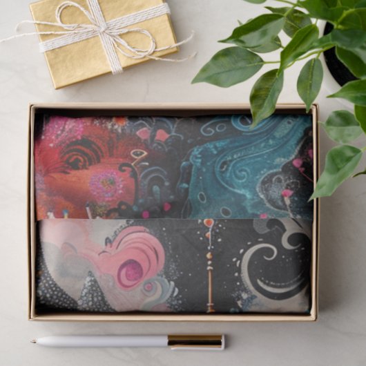 Decoupage Whimsical Fantastical House Heldere kleu Tissuepapier (Geschenk)