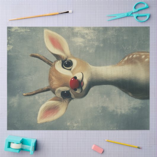 Decoupage Whimsical Fawn met Kerstmis Tissuepapier (Craft)