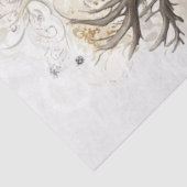 Decoupage Whimsical Floral Christmas Deer Art Tissuepapier (Detail)