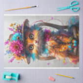 Decoupage Whimsical Floral Feline Fantasy Cat Tissuepapier (Craft)