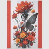Decoupage Whimsical Flower Fairy Seidenpapier Tissuepapier (Voorkant)