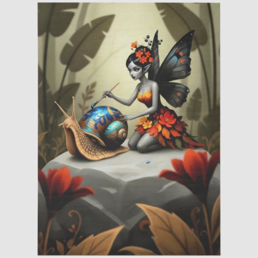 Decoupage Whimsical Flower Fairy Seidenpapier Tissuepapier (Voorkant)