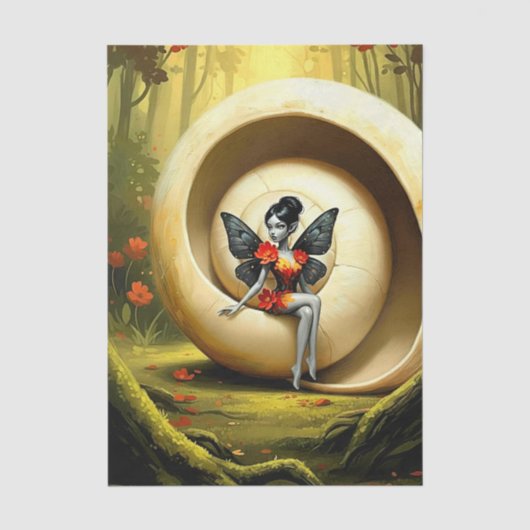 Decoupage Whimsical Flower Fairy Seidenpapier Tissuepapier (Voorkant)