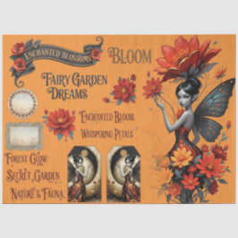 Decoupage Whimsical Flower Fairy Seidenpapier Tissuepapier