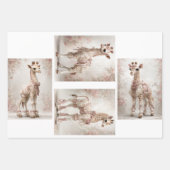 Decoupage Whimsical Giraffe Pink Scrapbooking Inpakpapier Vel (Voorkant)
