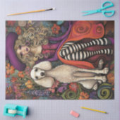 Decoupage Whimsical Girl Violet & Poedel Sneeuwbal Tissuepapier (Craft)