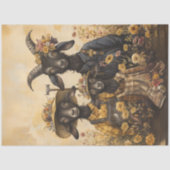 Decoupage Whimsical Goat Family Boeren Tissuepapier (Voorkant)